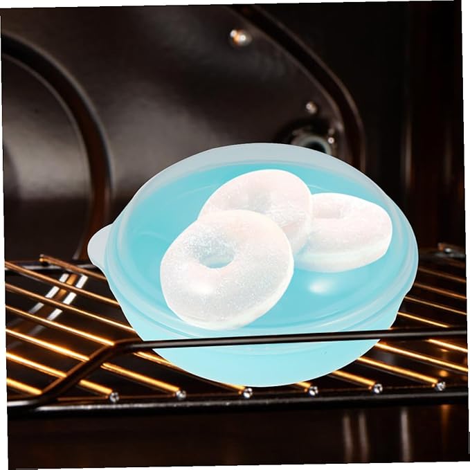 2pcs Airtight Doughnut Bread Storage Containers Bagel Keeper Boxes for Freezer and Microwave Portable Bread Organizer for Kitchen and Bakery Countertop