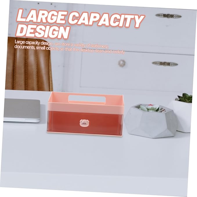 NUOBESTY Versatile Plastic Desktop Storage Organizer Type Storage Container Notebook Organizer for Desk Desk Accessories Aesthetic