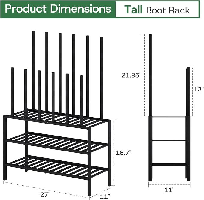 kiplant Tall Boot Rack Organizer - Bamboo Wood Boot Rack Shoe Rack for Entryway & Closet, Holds 6 Pair Tall Boots