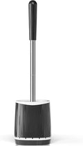 TRENTI Toilet Brush and Holder Set - Bristles Bowl Brush Head with Ventilated Holder, Wall Mounted Compact Set for Bathroom Deep Cleaning