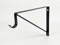 QCAA Heavy Duty Non-Adjustable Shelf Rod Bracket, 12.6" x 10.5", Powder Coated Black, Made in Taiwan, 4 Pack