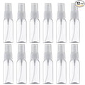 LISAPACK Plastic 1oz Spray Bottles Empty Small Mini Fine Mist Travel Size Atomizer, Tiny Sprayer for Little Perfume, Water, Cologne, Alcohol, Samples (12pcs, clear, 30ml)