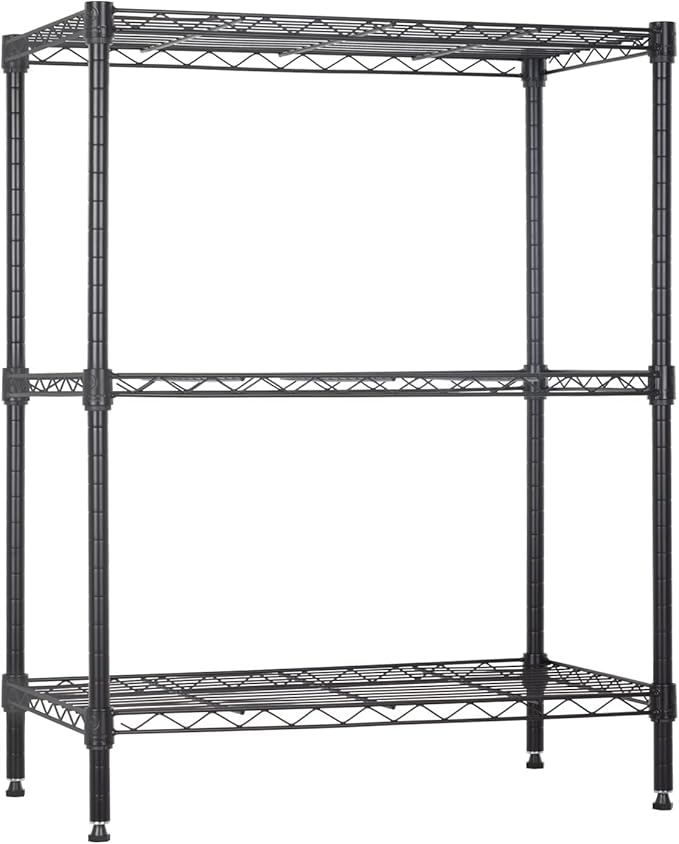 Meet perfect 3-Tier Metal Shelving Unit, 30.2" H x 13.2" W x 23" D Adjustable Wire Rack, 450 lbs Heavy Duty Storage Organizer for Kitchen, Garage, Pantry, Laundry