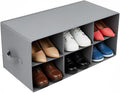 Sorbus Shoe Organizer Bin, 6 Section Cubby Shoe Shelves, Foldable Portable Detachable Closet Organizer Storage for Home Organization