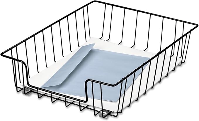 Fellowes Workstation 3" Letter Desk Tray Organizer, Wire, Black (60112) (Pack of 12)