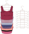ZEDODIER 2 Pack Tank Top Hanger Space Saving, Bra Hangers for Closet Organizer, Hanging Bra Organizer Tank Tops Holder with 16 Hooks, Closet Organizers and Storage Small Space Solutions, Rose Gold