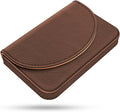 Business Card Holder，PU Leather Business Card Case Color Printing Pattern Card Holder Wallet，Pockets Magnetic Credit Card Holders for Men and Women，Brown