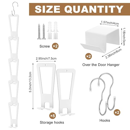 3-in-1 Installation Purse Hanger Organizer Over The Door Metal Hooks for Hanging Over The Door Bag Hanger Holder Rack Purse Organizer Bags Storage with 5 Hooks for Closet