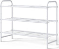 Kitsure Shoe Rack - Stainless Steel Shoe Organizer, Sturdy Shoe Rack for Closet and Front Door Entrance, Free Standing Shoe Shelf, Closet Organizers and Storage, 25.6" Wide - 3 Tier, White