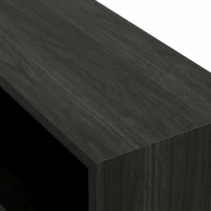 Furnifact Espresso 5-Tier Open Shelf Bookcase, Modern Storage Solution, Sturdy Wood Construction, Compact Design, Ideal for Living Room or Office