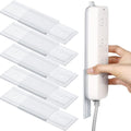 Yinkin 6 Pcs Power Strip Holder Self Adhesive Power Strip Wall Mounted Protector Punch Free Cable Management System Plug-in Surge Protector Holder for Computer Office
