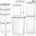 LemonRoad 9 Set Vacuum Seal Storage Food Containers with Lids (9 containers &9 Lids &1 Hand Vacuum Pump), Premium Airtight Food Storage, Airtight and Leak Proof (Black)