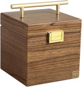 Storage Bins Large 3-Layer Wooden Jewelry Box Luxurious Earring Necklace Desktop Cosmetic Storage Box with Portable Handle and Safety