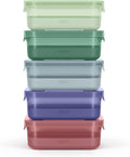 Ello Plastic Meal Prep Set BPA Free Plastic Food Storage Container with Silicone Boot and Airtight Lids, Dishwasher, Microwave, and Freezer Safe.