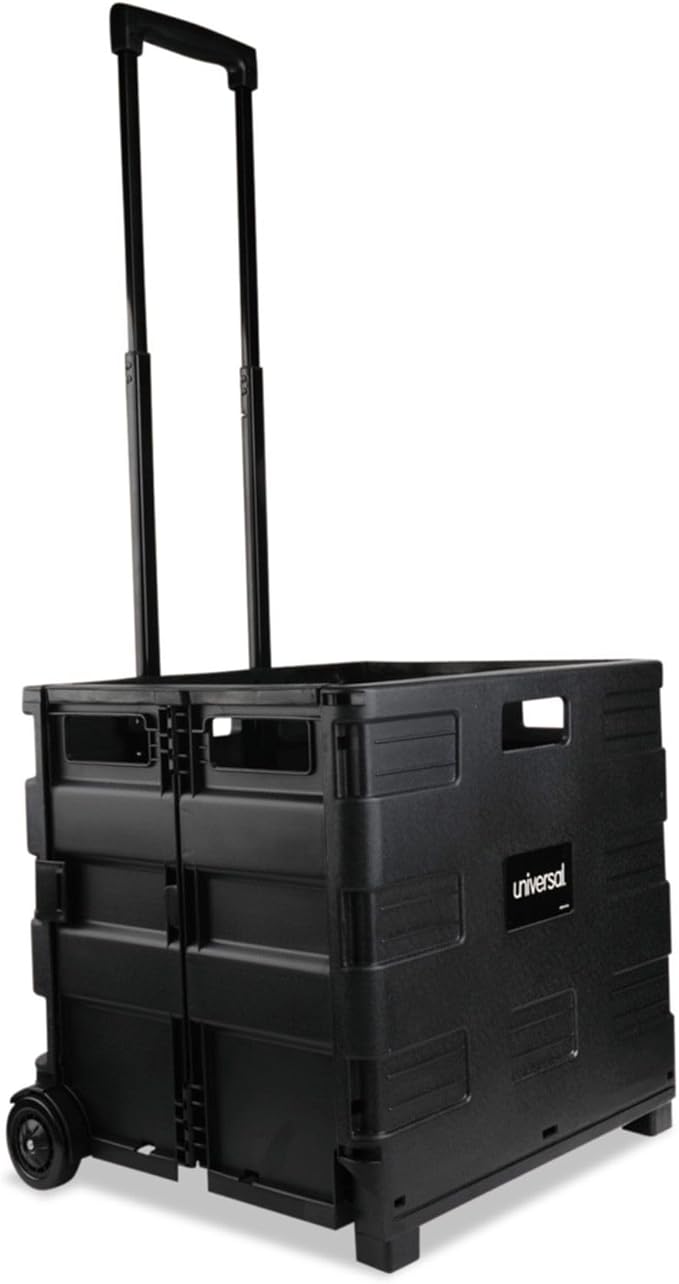 Universal Collapsible Mobile Storage Crate, 18 1/4"x15"x18 1/4" to 39 3/8", Black (14110)