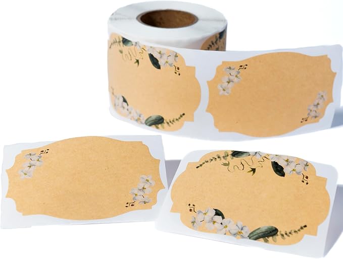MONEST (250pc/Roll) 2" Stickers for Jars and Lids | Pantry, Mason Jar, Canning, Spice, and Bottle Labels (White Orchid 2x3)