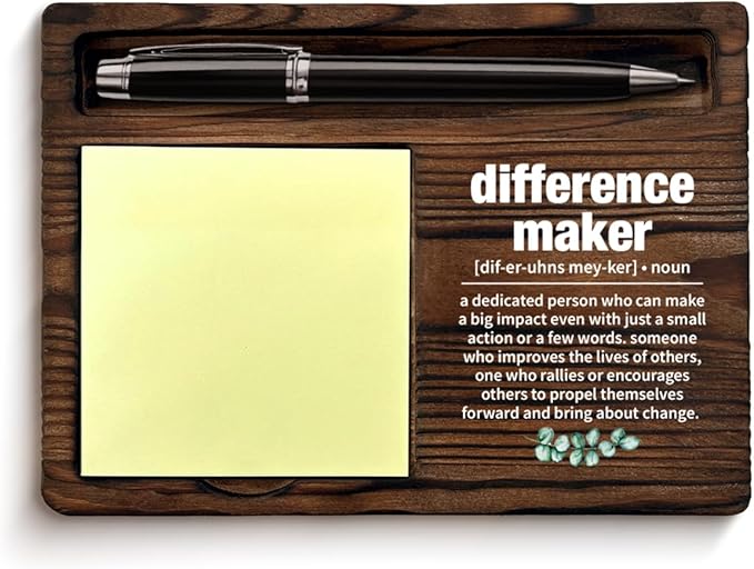 Difference Maker Gift, Thank You Gifts for Teacher Coach Mentor Boss Leader Difference Maker Definition Sticky Note Holder Office Decor