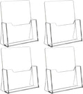 Acrylic Brochure Holder 8.5 x 11 inch 4 Pack, Clear Acrylic Plastic Flyer Holders for Literature Magazine Pamphlet Booklet Menu Journals Display Stand Desk Holder Countertop Organizer | Clear Plastic Displaying Literature, Magazine, Pamphlet, Booklet, ...