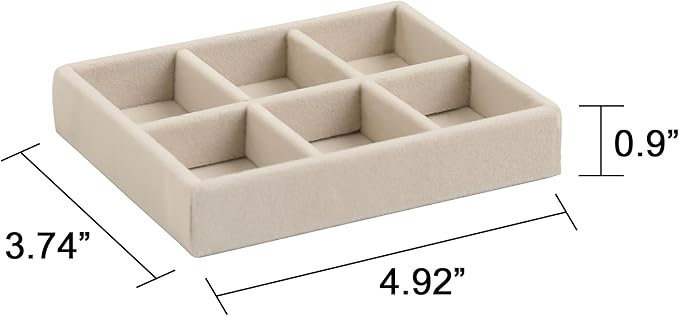 Frebeauty Small Jewelry Organizer for Drawer,Set of 9 Velvet Jewelry Trays | Jewelry Box Inserts,Drawer Inserts,Vanity Drawer Organizer,Mini Size,Stackable Earring Organizer,Adjustable Dividers