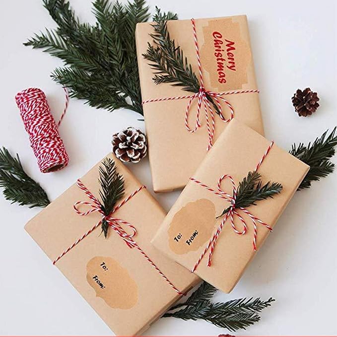300 Pcs Self-Adhesive Gift Tags Name Jar Labels Stickers, 1 x 2 in, Brown | Waterproof vinyl, matte writable surface, peel-and-stick, removable, lace design for jars, bottles, gifts and crafts