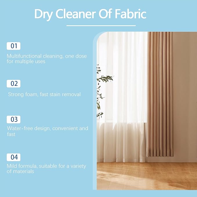 Fabric Cleaner - Remove, Protect, and Deep Clean, Quickly Lifts Stains & Dirt, Deeply Penetrates Water Safe Fabric & Fibers of Upholstery, Clothing, Rugs & Carpeting, for Fine Fabrics, 100ml