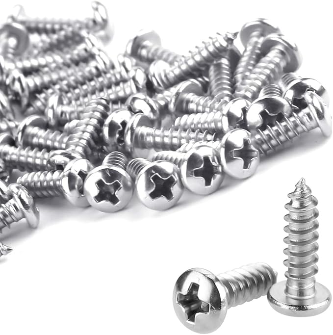 LOKMAN 100 Pack 1/4 Inch Rope Light P-Style Mounting Clips with Compatible Stainless Steel Pan Head Phillips Screws