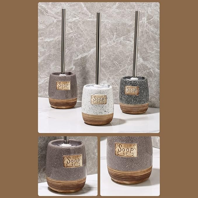 Toilet Bowl Brush and Holder Toilet Brushes with 304 Stainless Steel Handle for Bathroom Toilet Cleaner Brush, No Dead Angle Home Cleaning Utensils Bathroom Accessories (Color : A) (C)