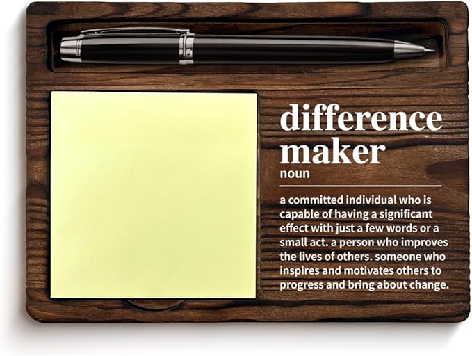 Difference Maker Gifts Sticky Note Holder Appreciation Gifts for Coworkers Mentor Boss Leader Difference Maker Definition Self-Stick Note Pad Holders Office Cubicle Decor