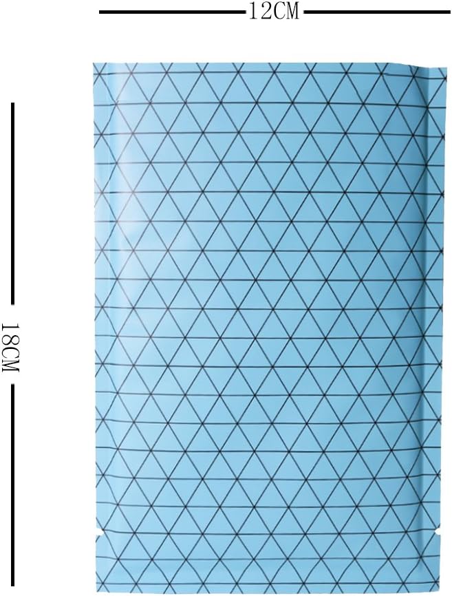 100 PCS 4 Mil Thick Open Top Heat Seal Bags, PET+AL+PE Mylar Bags with Easy Tear Notch, Resealable Heat Sealable Pouch for Food Storage, Packaging, Not Vacuum Bags (Blue, 12 * 18CM/4.7"*7.1")