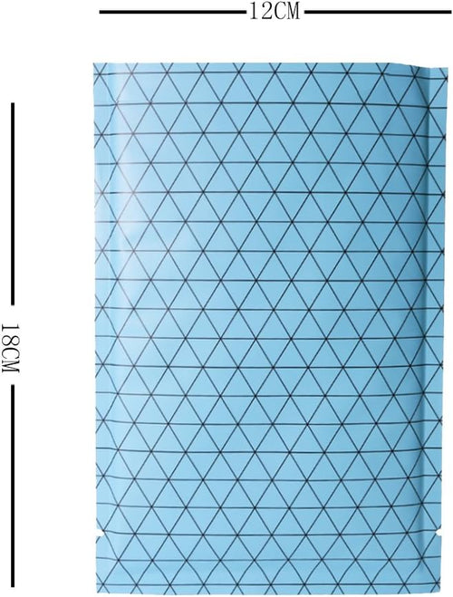 100 PCS 4 Mil Thick Open Top Heat Seal Bags, PET+AL+PE Mylar Bags with Easy Tear Notch, Resealable Heat Sealable Pouch for Food Storage, Packaging, Not Vacuum Bags (Blue, 12 * 18CM/4.7"*7.1")