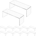 Aminigram 12 Pack Large Acrylic Risers Display Stands,Perfume Organizer Stand, Clear Acrylic Shelf for Show Decor Display, Toys, Cupcake and More(12.4 x 4 x 4.6 inches)