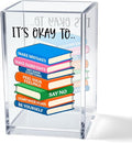 It's Okay To Make Mistakes Acrylic Cosmetic Pencil Pen Holder Cup, Motivational Desk Organizer Accessory for Office School, Inspirational Quote Gifts for Women Book Lover Coworker Sister Teacher