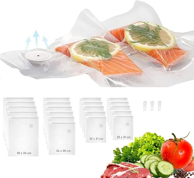 Vacuum Seal Bags for Food Storage | Keep food fresh up to 5x longer (21pcs - 3 sizes)