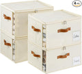 4 Pack Large Storage Bins with Lids,Foldable Closet Organizer with Clear Window,Collapsible Storage Cubes with Handle,Fabric Storage Containers for Organizing Blanket,Clothes,15.94x11.81x9.84 Inches
