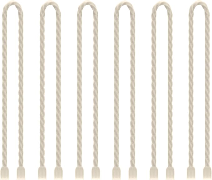 6 PCS 12-Inch Silicone Cable Ties Dia 5mm - Reusable Rubber Twist Ties Bendable Cable Ties for Bundling and Holding, All Purpose Steel-Core Cord Tie for Indoor and Outdoor (White)