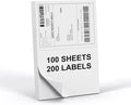 Half Sheet 8.5x5.5inch Shipping Mailing Label 200 Counts, 2 Labels Per Sheet 8.5 x 11 for Laser & Inkjet Printer, Permanent Adhesive Label Square Corner (100 Sheets)