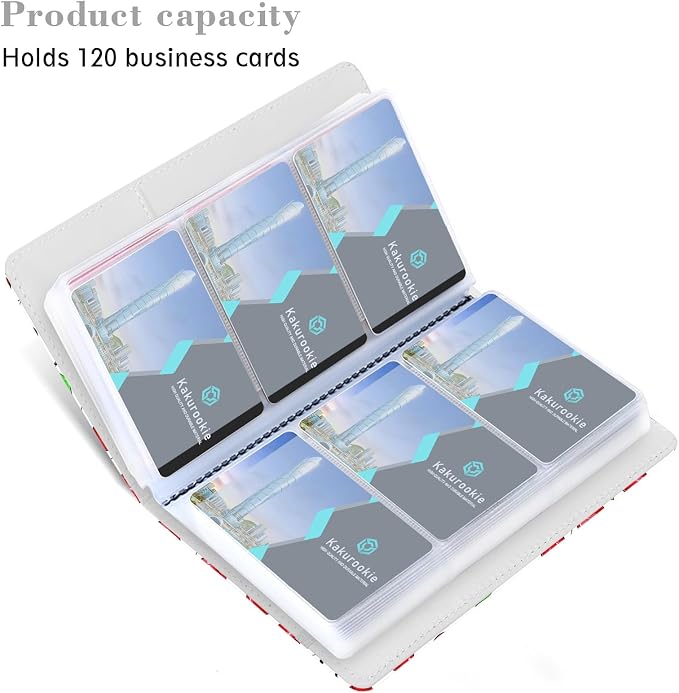 Floral Business Card Book Holder Organizer for Women, 240 Card Capacity, Stylish Name Card and Credit Card Holder for Professionals (Cherry)