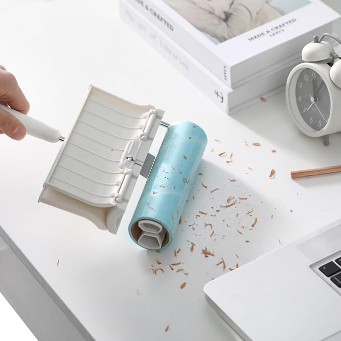 Lint Roller Refills 6.3", 240 Sheets, Extra Sticky, Two-Color Easy Tear-Off | 4-pack, 60 sheets each. Diagonal Cut, Two-Color Alternating Design for pet hair, dust, lint on clothes, sofas, and cars.