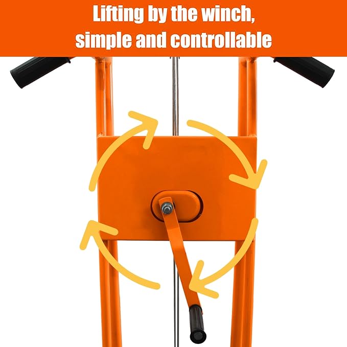 Tory Carrier Material Lift Winch Stacker, 330 lbs Capacity Pallet Stacker, 40.5" Lifting Height, Pallet Truck Dolly, Swivel Casters Lift Table Cart, Forklift with Steel Platform