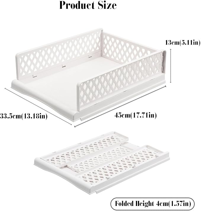 Closet Pull-Out Basket,Pull Out Drawer Organizer Containers Storage Bin,Stackable Shelf Baskets Organizer,for Bedroom Office Bathroom(13.18 x 17.71 x 5.11in)