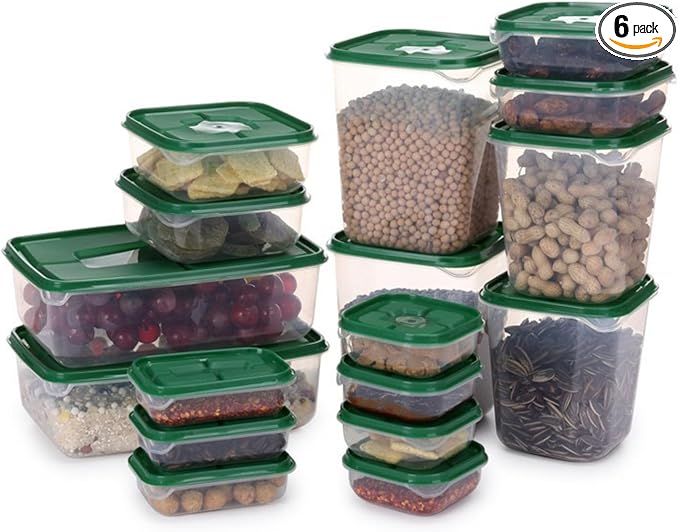17 piece set of food grade storage and preservation box with transparent lid, kitchen refrigerator