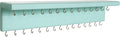 SANY DAYO HOME Jewelry Organizer with 30 Hooks and Cosmetics Shelf, 15 x 3 x 4 inches Wall Mounted Rustic Pine Wood Holder for Necklaces and Bracelets, Suitable for Kids and Adults (Aqua)