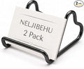 2 Pcs Cute Black Metal Heart Business Card Holder for Desk | Metal Heart Business Card Display Stand, Pretty Desk Organizer and Cute Desk Accessories for Office Desktop