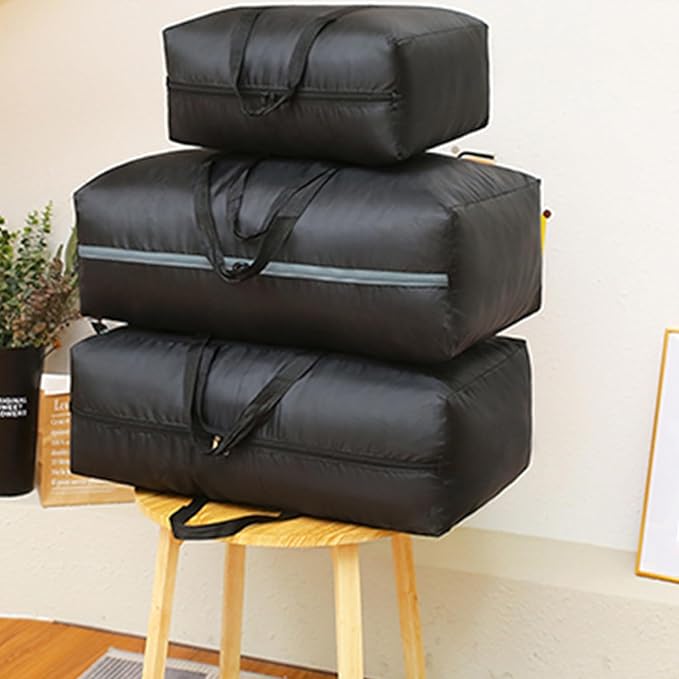 230L Jumbo Moving Bags 2 Pack Dorm Packing Black Heavy Duty Reusable Comforter Oxford Cloth Size Waterproof Storage Bags