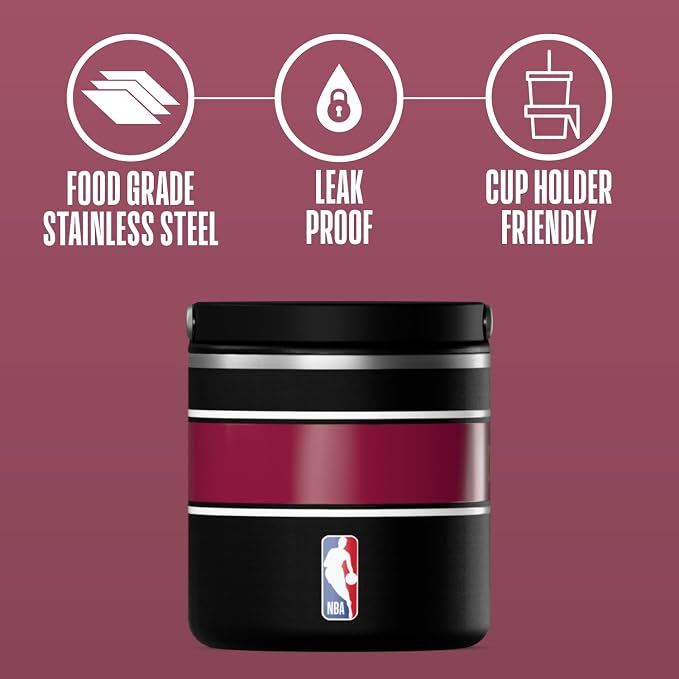 Hydrapeak x NBA Officially Licensed Cleveland Cavaliers 25oz Stainless Steel Vacuum Insulated Thermos Food Jar with Handle, Wide Mouth Leak-Proof Soup Thermos for Adults, 10 Hours Hot & 16 Hours Cold