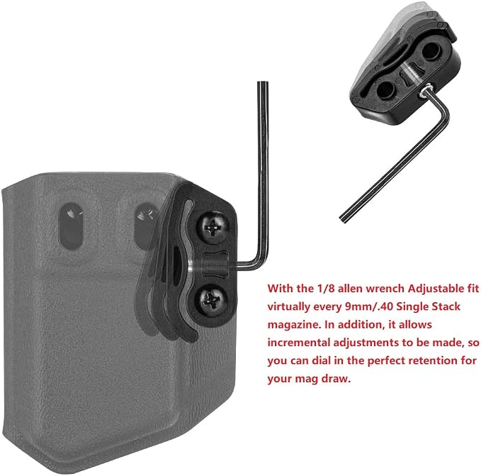 2 Pack IWB/OWB Mag Carrier Fits:9mm/.40 |.45ACP Double/Single Stack | for Right & Left Hand Ambidextrous Concealed Carry Magazine Holster