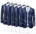 Clear Garment Bags for Hanging Clothes Travel (Set of 6) Suit Bags for Closet Storage Clothes Storage Bags Closet Cover for Open Closet with Zipper for Coats, Jackets, Shirts