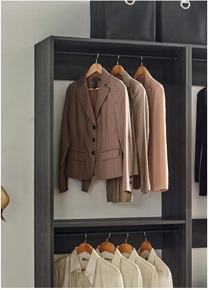 Maykoosh Closet System Organizer - Customizable Walk-in Wardrobe Storage Black/Model ABDE 4 Closet