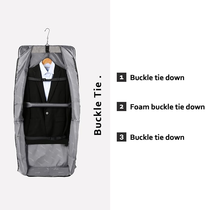 MATEIN Carry On Garment Bags for Travel, Water Resistant Hanging Suit Bag | Foldable Garment Luggage, Wrinkle Free, Suitcase Cover, Detachable Strap, For Men Women, For Suit Gown Overshirt Sweater