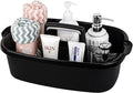 Large Cleaning Supplies Caddy Portable Shower Basket Supply Organizer with Handle Plastic Bucket Tool Storage for Bathroom, Bedroom, Kitchen, College Dorm, Garden, Black